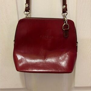 Florence made in Italy dark red Leather Crossbody Bag